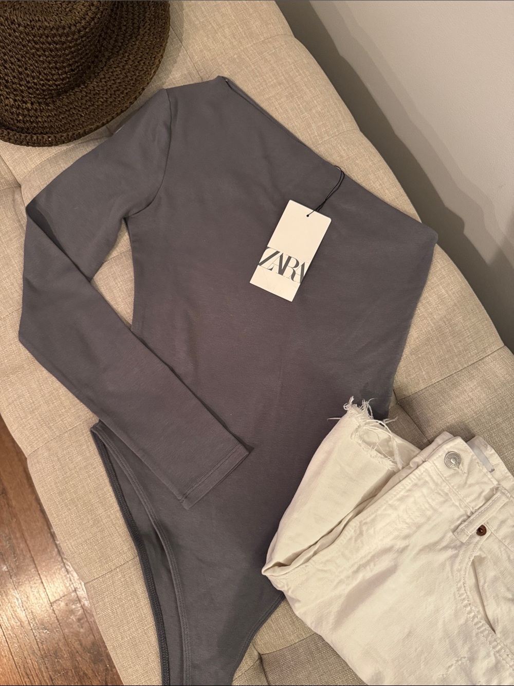 Zara Long Sleeve Bodysuit in Slate Gray